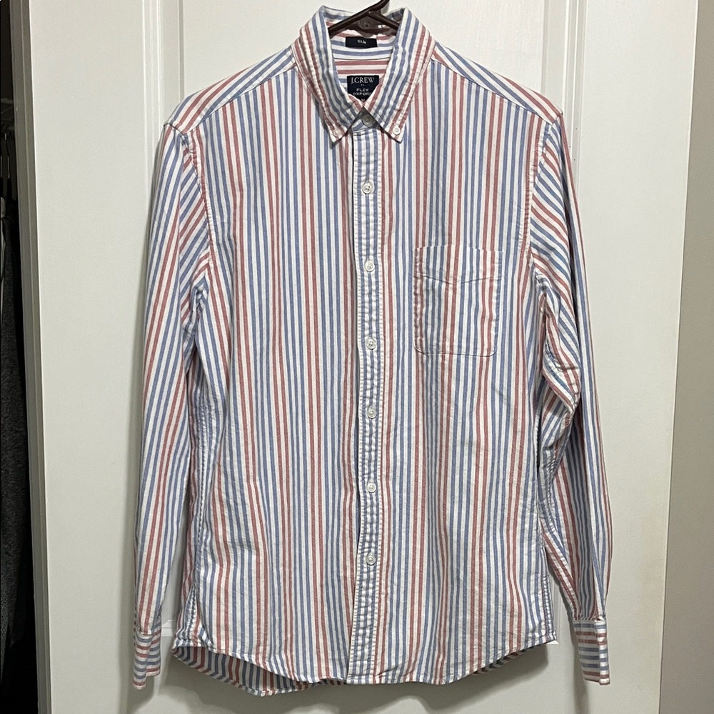 J. Crew Factory Flex Oxford Slim Fit Button Down Shirt Medium - Picture 1 of 8